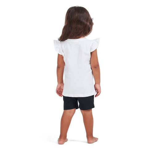 Girls summer pajama set Flamingo t-shirt + Black shorts